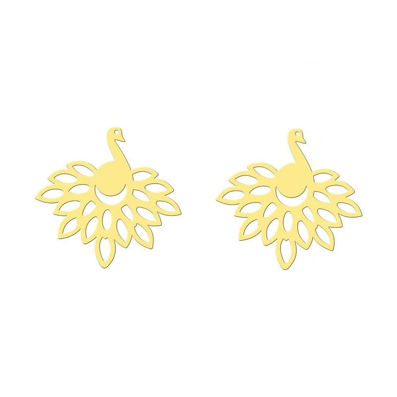گوشواره طلا 18 عیار زنانه کرابو طرح طاووس مدل Kr5297