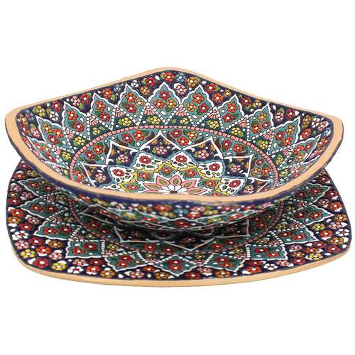 ست کاسه و بشقاب میناکاری مدل meh