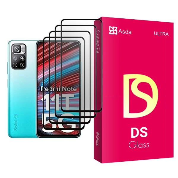 محافظ صفحه نمایش آسدا مدل DS Glass MIX004 مناسب برای گوشی موبایل شیائومی Redmi Note 11T 5G بسته چهار عددی