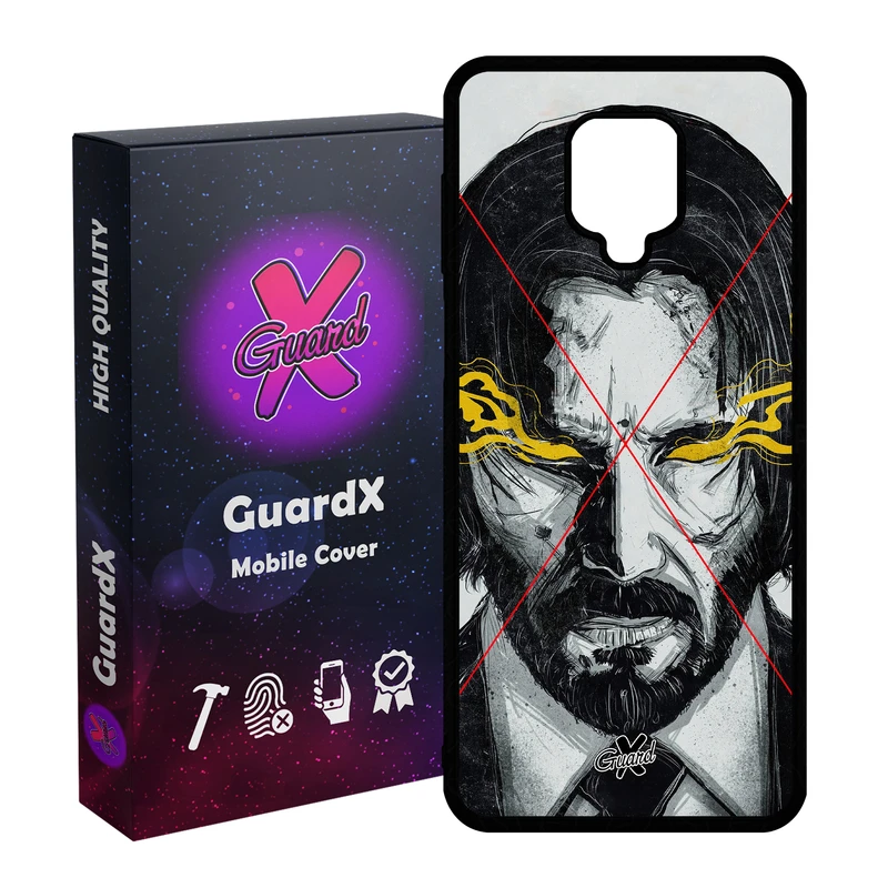 کاور گارد ایکس طرح John Wick مدل Glass10158 مناسب برای گوشی موبایل شیائومی Redmi Note 9S / Note 9 Pro / Note 9 Pro Max