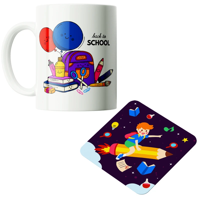 ماگ پاد آفرین مدل دانش آموز بازگشت به مدرسه کد PZ258 به همراه زیرلیوانی