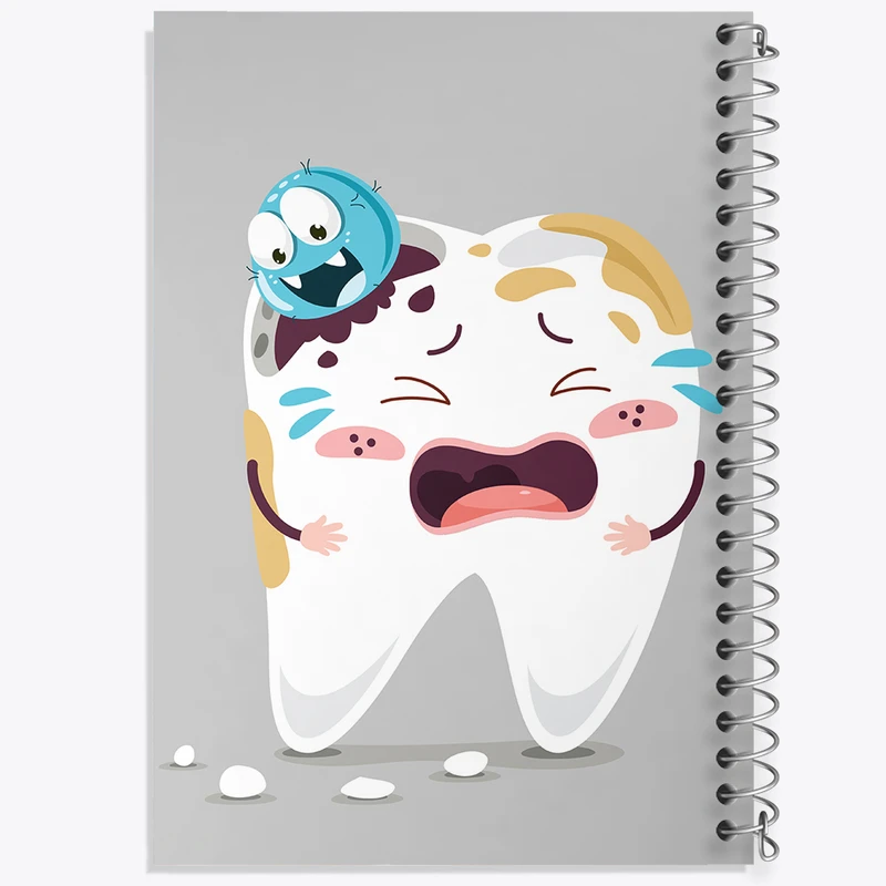 دفتر ژورنال نویسی 50 برگ خندالو مدل نقطه ای طرح دندان و دندان پزشکی کودکانه کد 36750