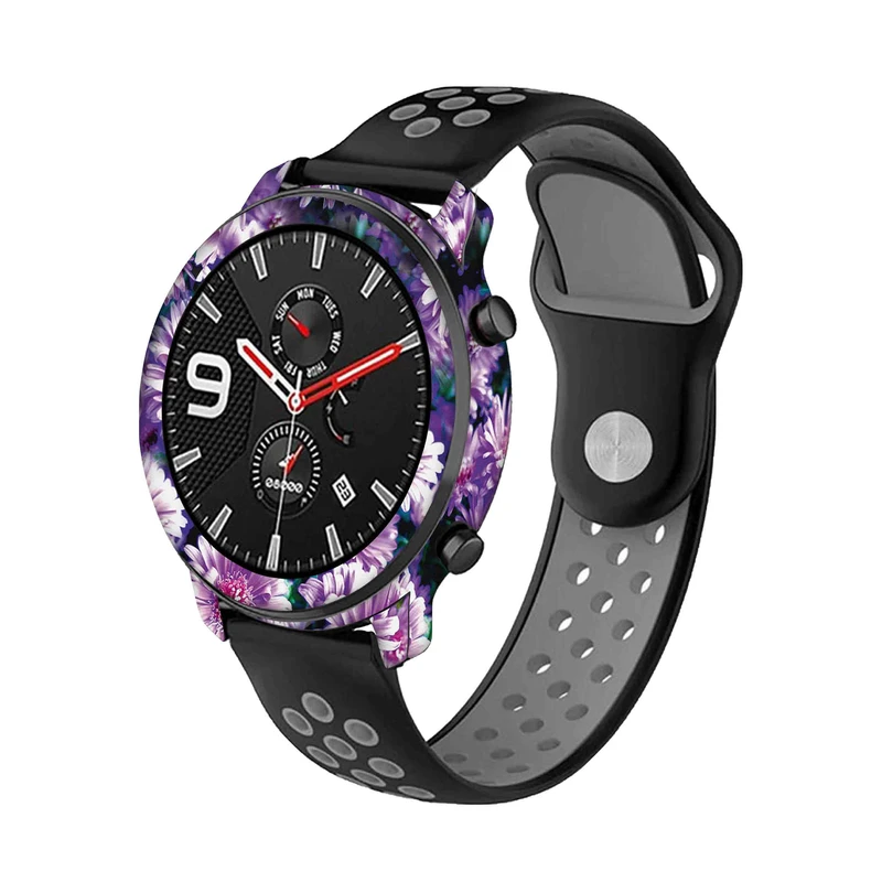  برچسب ماهوت طرح Purple-Flower مناسب برای ساعت هوشمند شیائومی Amazfit GTR 47mm