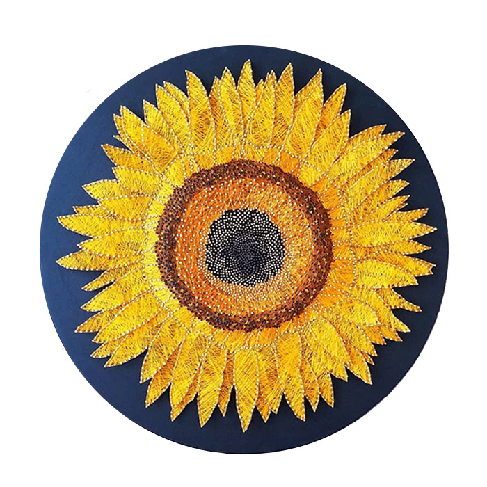 تابلو میخ و نخ طرح گل آفتابگردان کد SAhm-11001