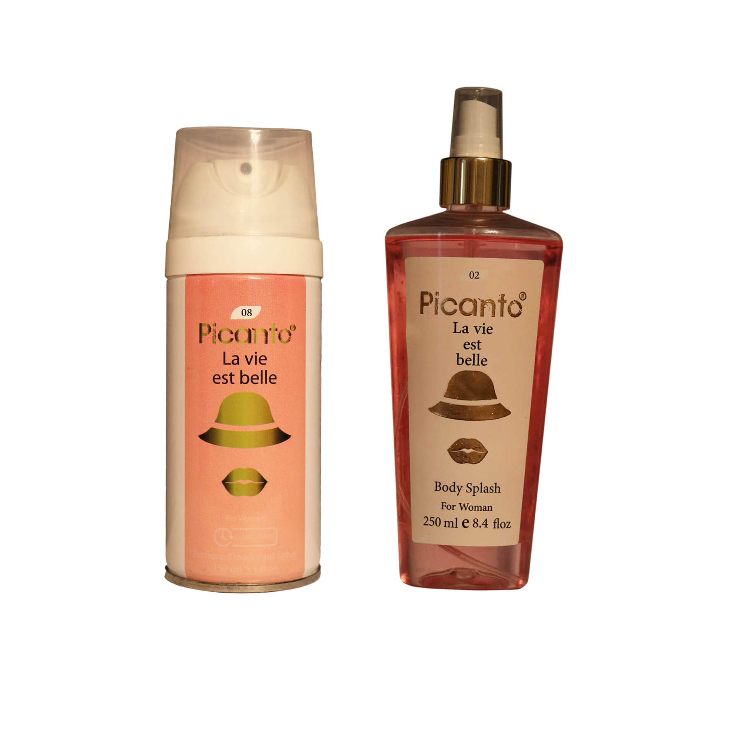 بادی اسپلش زنانه پیکانتو مدل لانکوم لا ویه است بله حجم 250 میلی لیتر به همراه اسپری خوشبو کننده بدن حجم 150 میلی لیتر