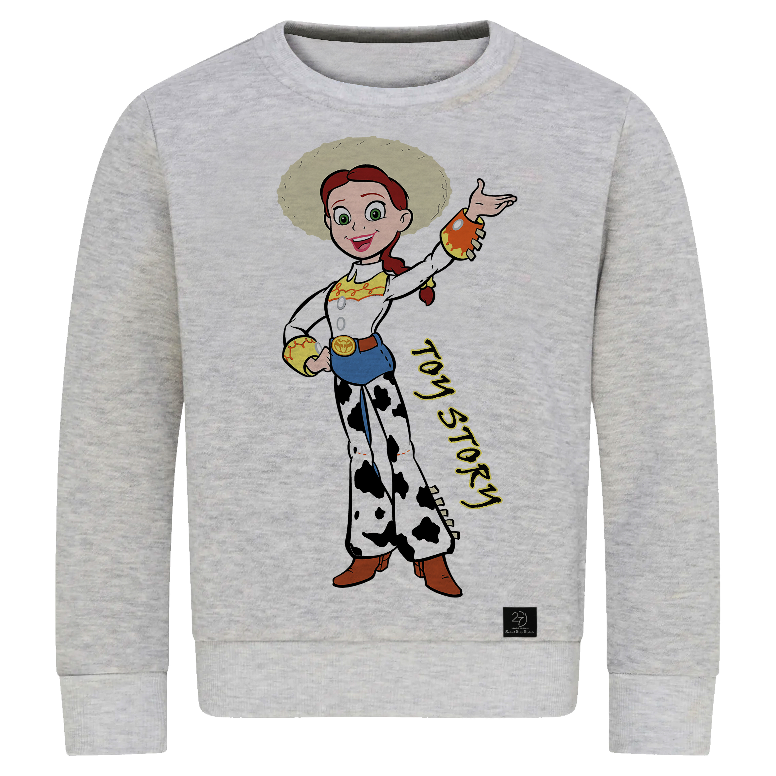 سویشرت دخترانه 27 مدل جِسی کد V09 رنگ طوسی