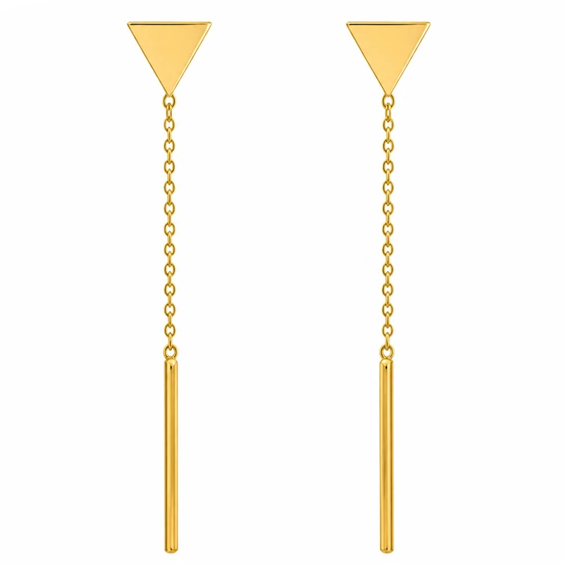 گوشواره بخیه‌ای طلا 18 عیار زنانه گالری صادقی مدل مثلث