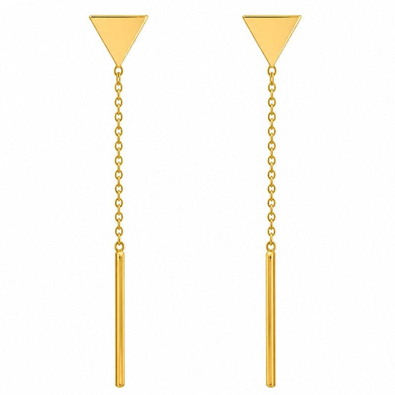 گوشواره بخیه‌ای طلا 18 عیار زنانه نیکان گلد مدل NK223