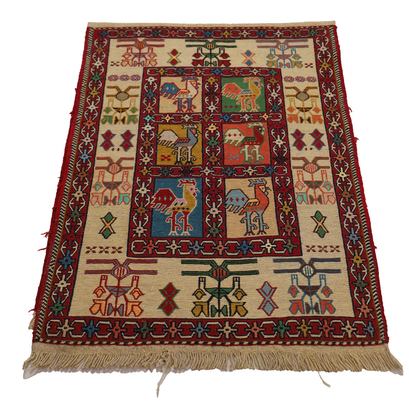 گلیم دستبافت نیم متری مدل ورنی کد 4030910