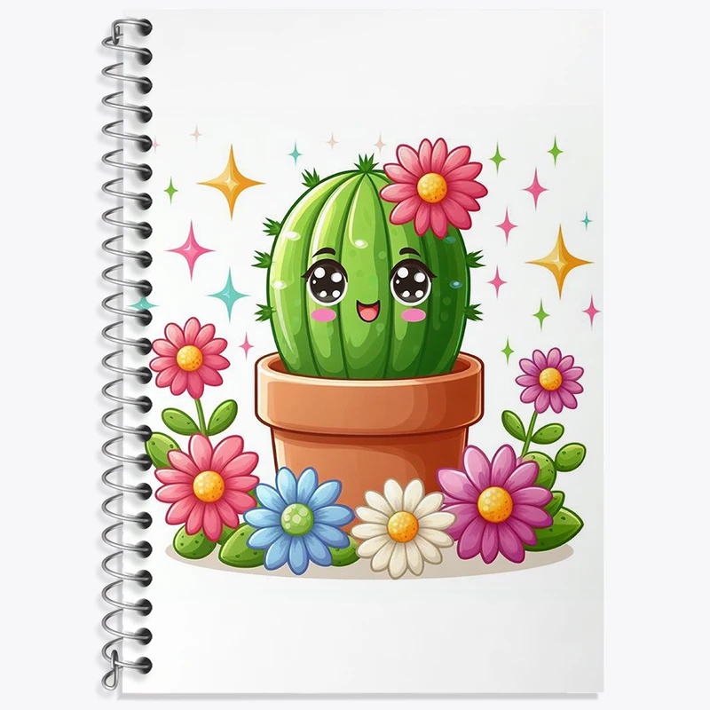 دفتر لغت 50 برگ خندالو طرح کاکتوس کیوت کد N1962