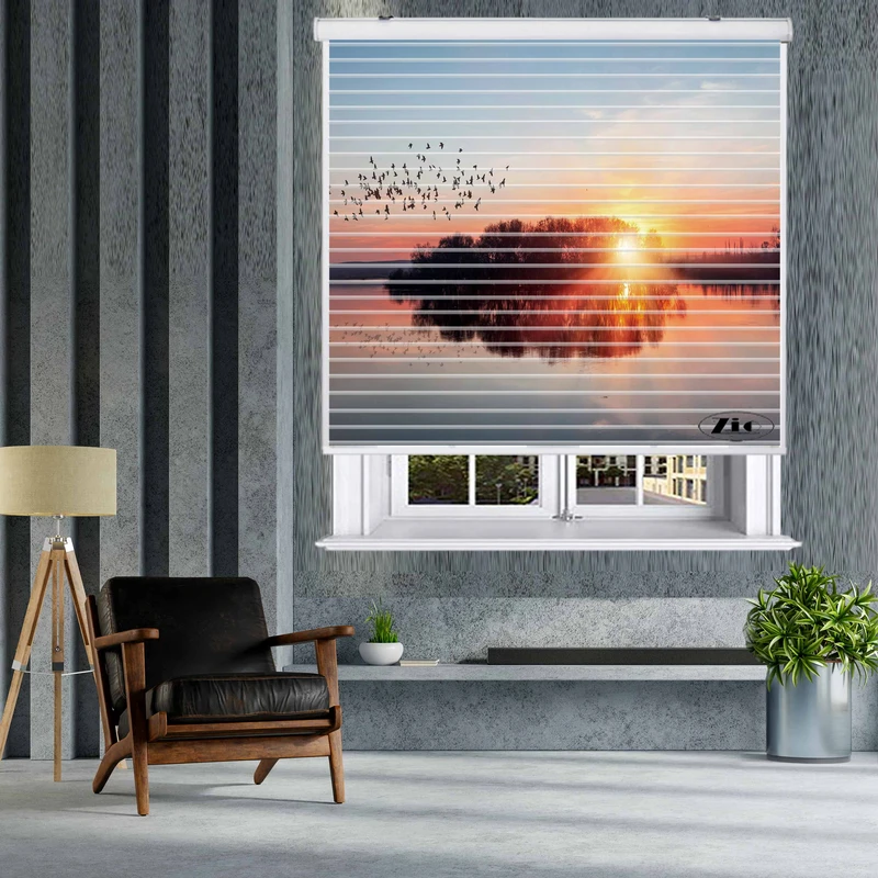 پرده زبرا زیو مدل سیلوئتL-5032 سایز 150x150 سانتی متر