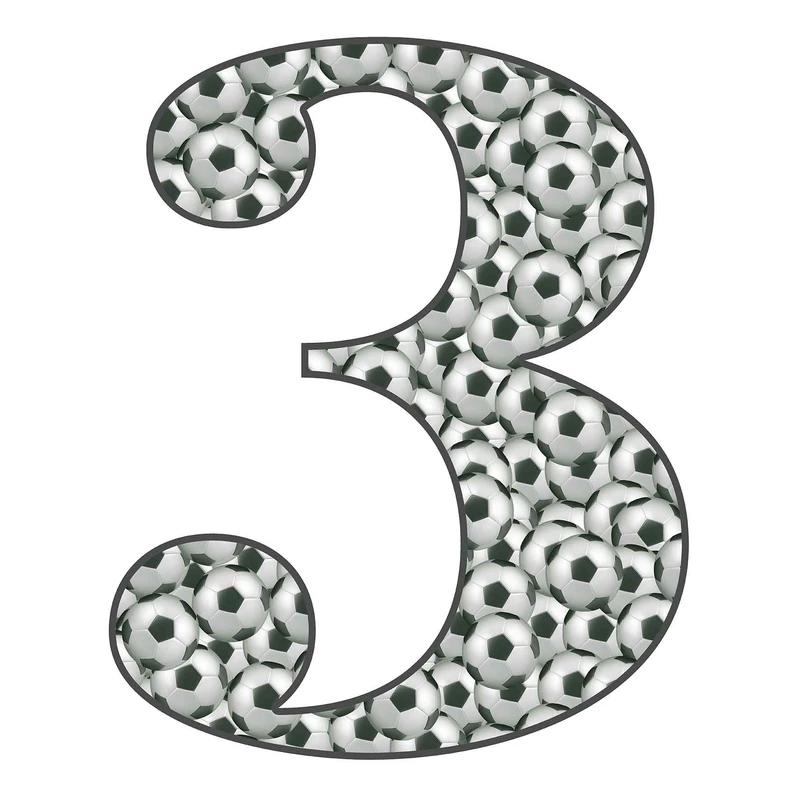 استند رومیزی تولد مدل عدد 3 طرح فوتبال کد 1326