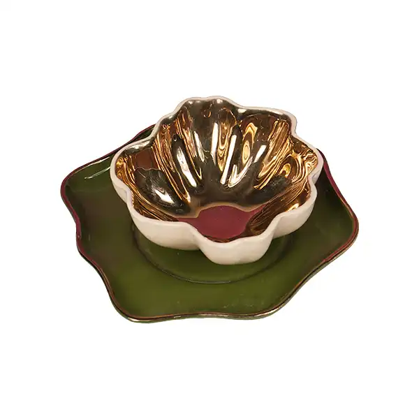 ست کاسه و  بشقاب سرامیکی مدل شقایق