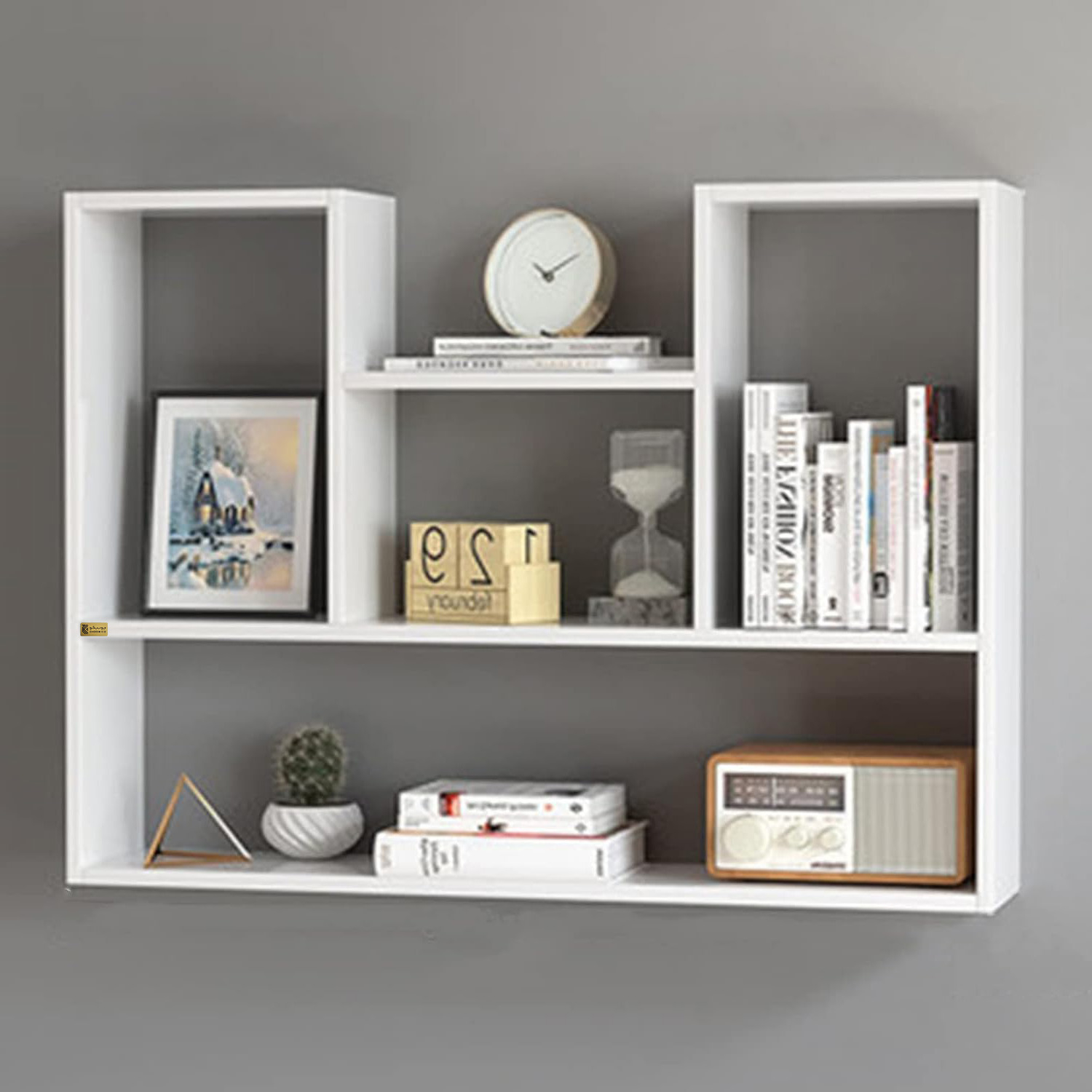 کتابخانه دیواری پنج طبقه چوبیکو مدل bookshelf820