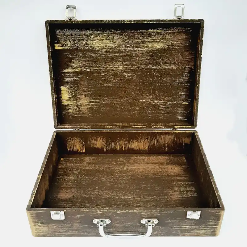 جعبه هدیه چوبی مدل چمدان طرح شب پرستاره ونگوک کد WS229