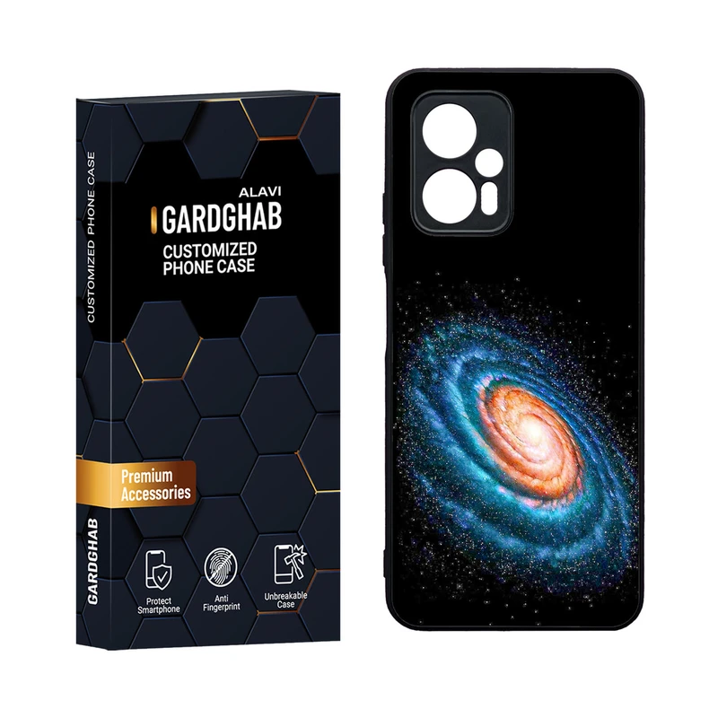 کاور گارد قاب مدل دورژله ای پشت گلس کهکشان مناسب برای گوشی موبایل شیائومی Poco X4 GT / Redmi Note 11t Pro 5G