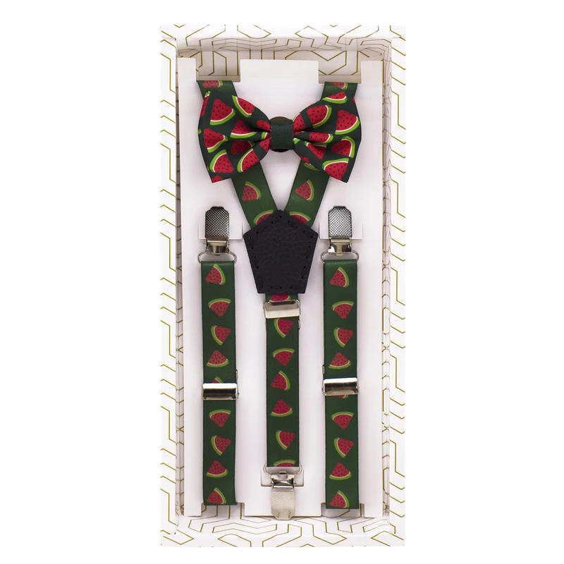 ست ساسبند و پاپیون پسرانه مدل هندوانه کد 114