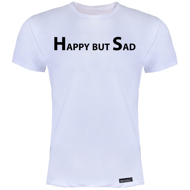 تی شرت آستین کوتاه مردانه 27 مدل Happy But Sad کد MH975