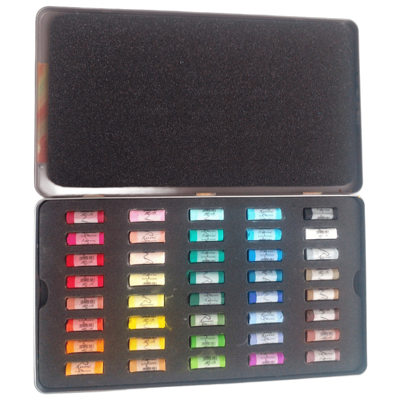 پاستل گچی 40 رنگ رینویر مدل marco fine art کد soft به همراه کاغذ یادداشت
