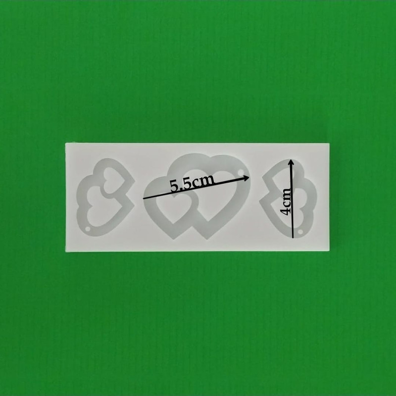 قالب رزین مدل ست گوشواره وگردنبند طرح قلب