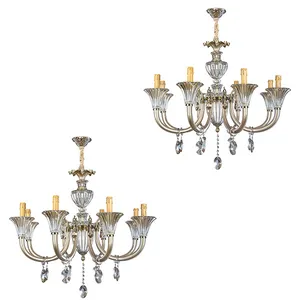  لوستر 8 شعله چشمه نور کد C3322/8-8-Pro بسته دو عددی