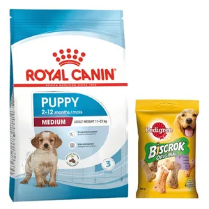 غذای خشک سگ رویال کنین مدل Medium Puppy وزن 4200 گرم به همراه تشویقی