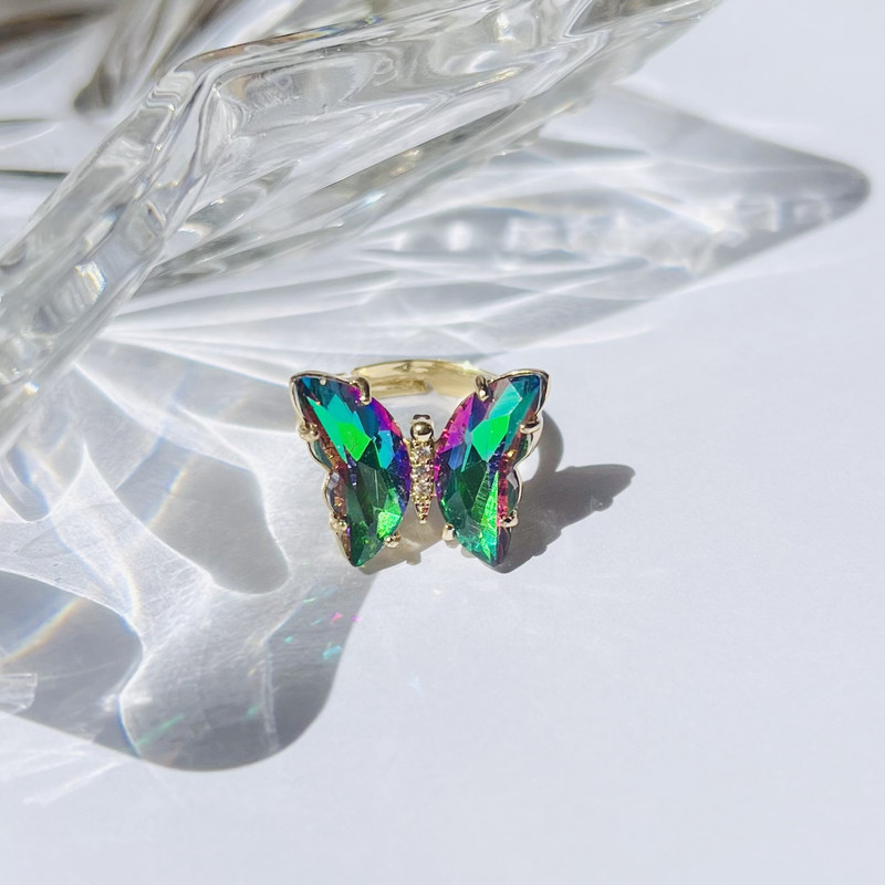 انگشتر زنانه مدل پروانه کریستالی 384