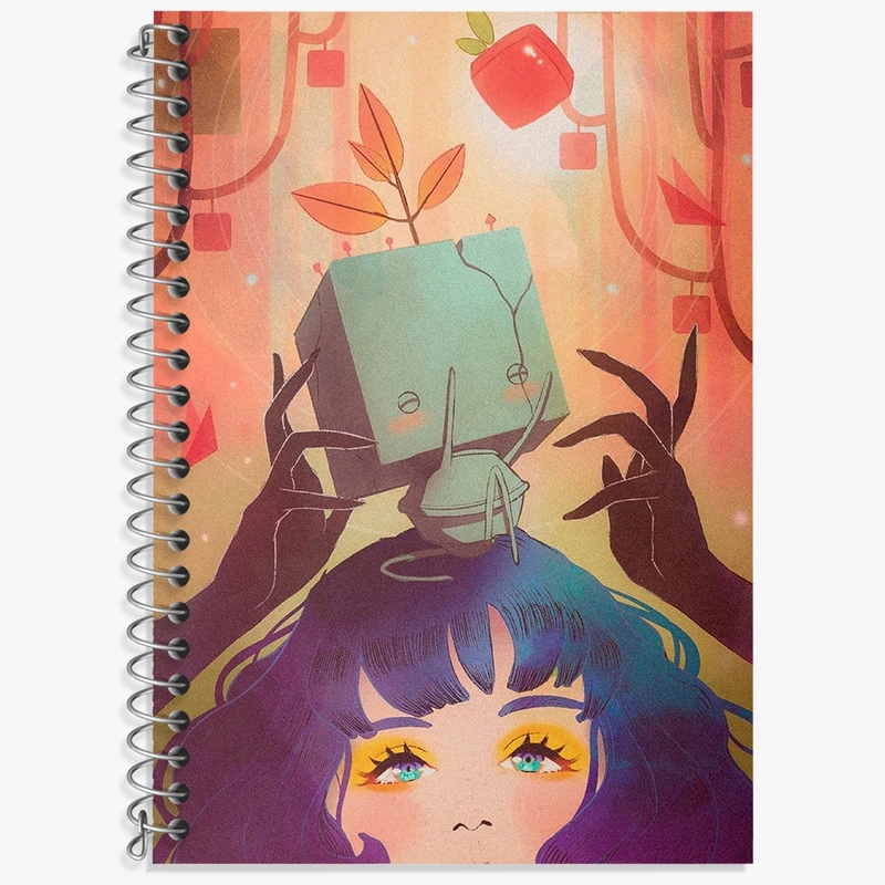 دفتر زبان 50 برگ خندالو مدل سه خط طرح بازی گریس (Gris) کد 35542