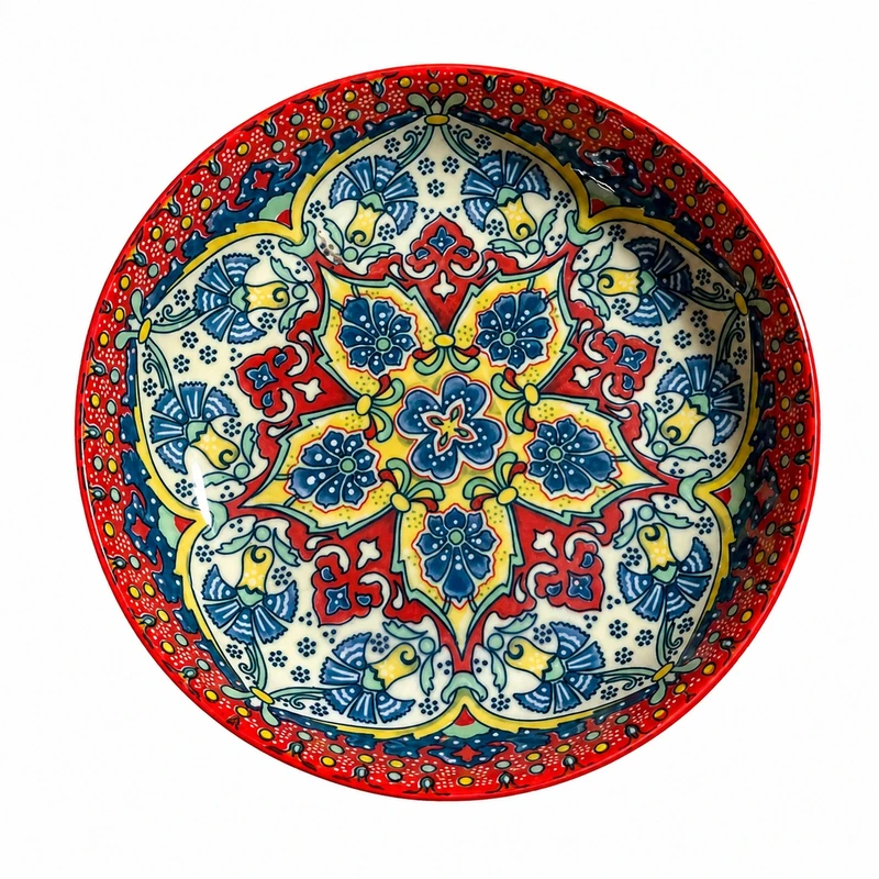 بشقاب خورش‌خوری مدل سنتی گرد طرح گلستان