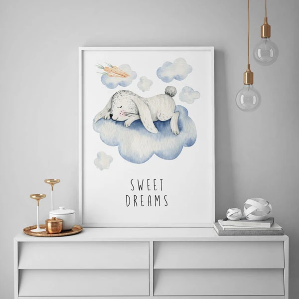 تابلو کودک سالی وود طرح خرگوش کد T170611