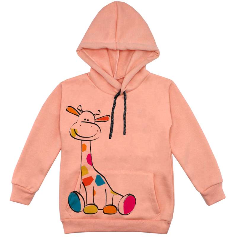 هودی پسرانه مدل  زرافه F213 رنگ گلبهی