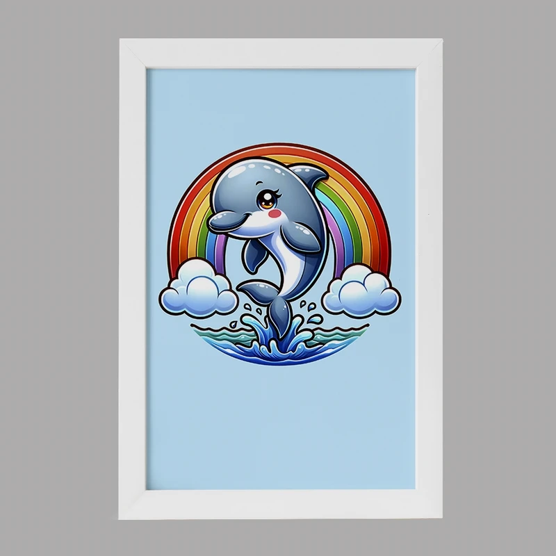 تابلو خندالو مدل دلفین کیوت کد F7717