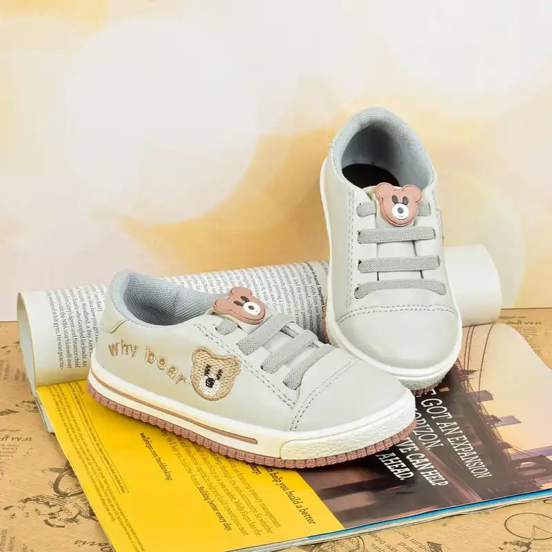 کفش راحتی  مدل تدی خرسی  بند کشی کد GRY.3598