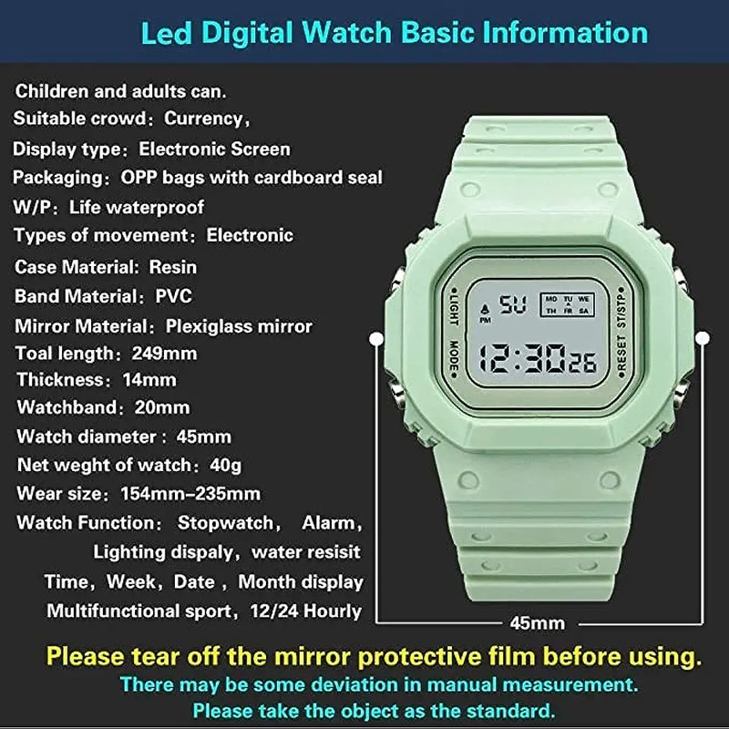 ساعت مچی دیجیتال مدل بند سیلیکونی کرنومتردار کد 3