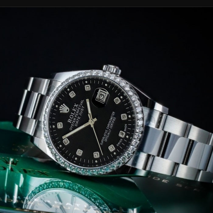 ساعت مچی عقربه‌ای مردانه مدل دیتی جاست نگین دار کد 1-n-b-n