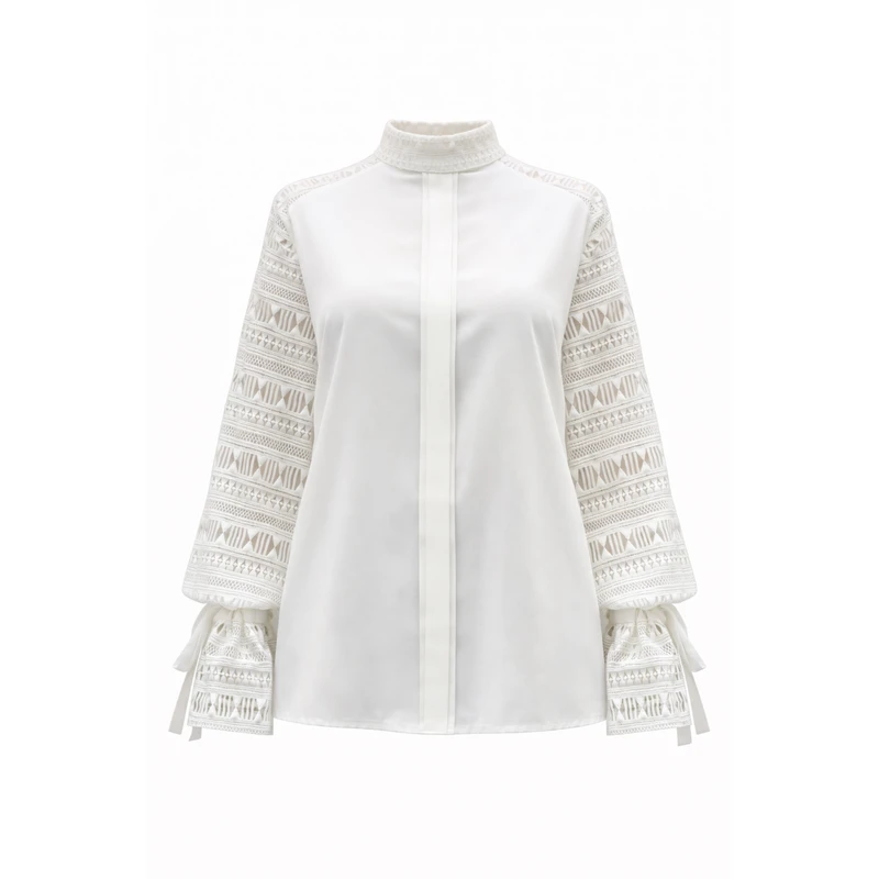 بلوز آستین بلند یقه ایستاده زنانه مدل نازنین