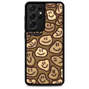 AKAM AMCWSGS21U-HAPPY FACE1 Cover For Samsung Galaxy S21 Ultra