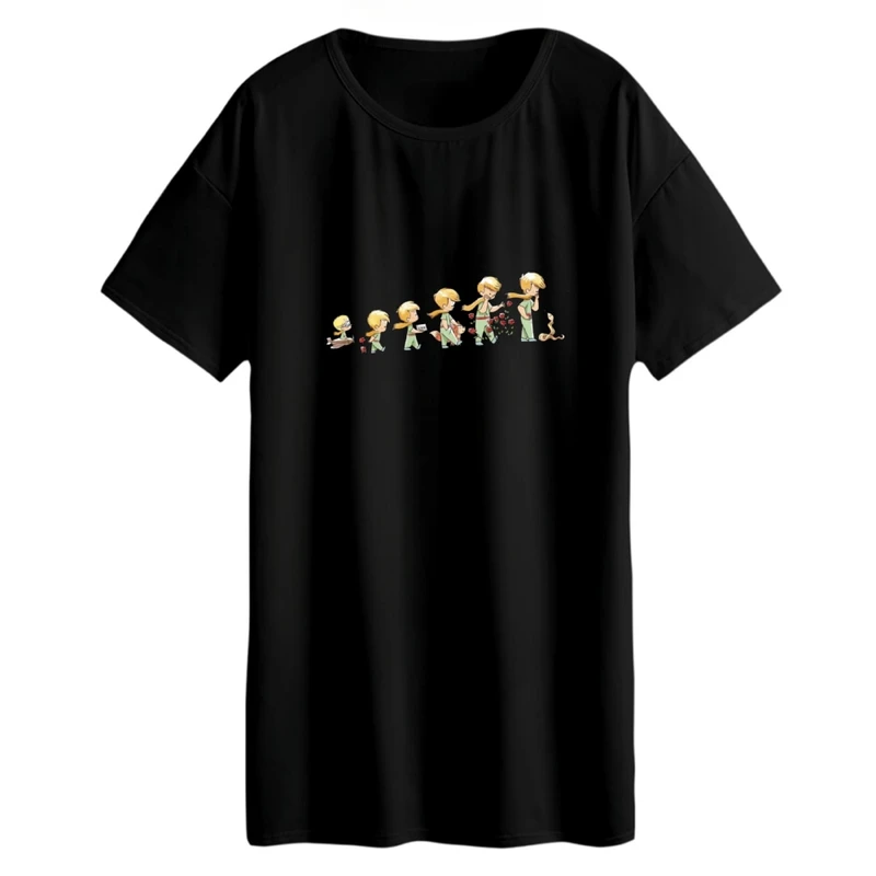 تی شرت لانگ زنانه مدل شازده کوچولو تکامل