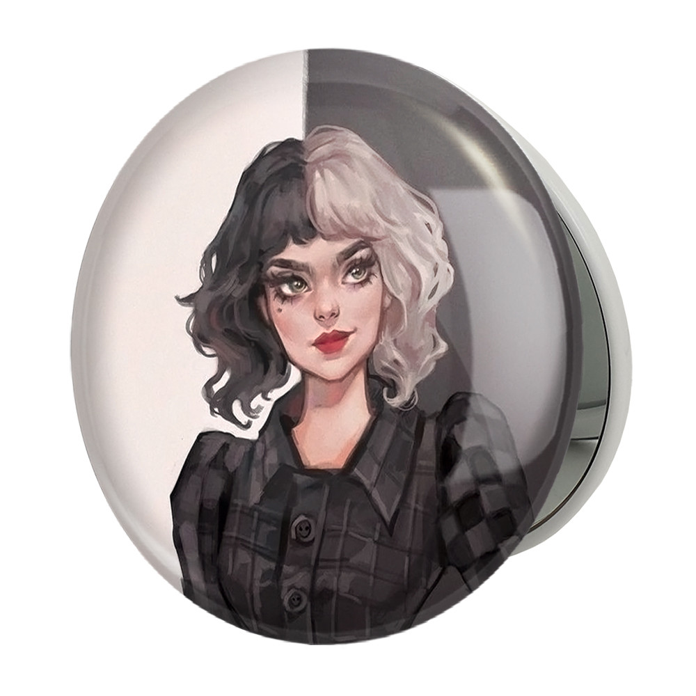 آینه جیبی خندالو طرح کروئلا Cruella مدل تاشو کد 10753