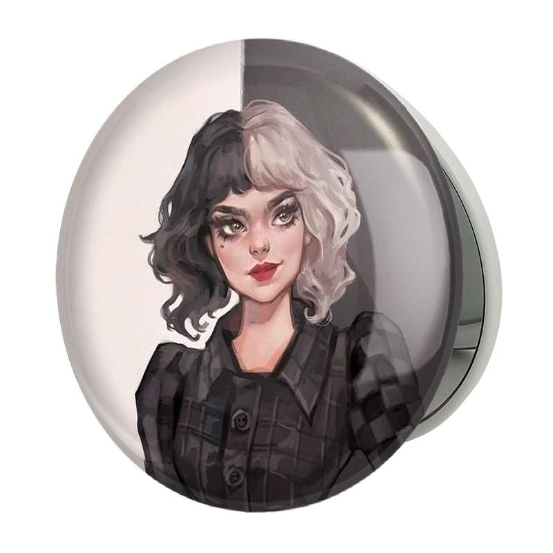 آینه جیبی خندالو طرح کروئلا Cruella مدل تاشو کد 10753