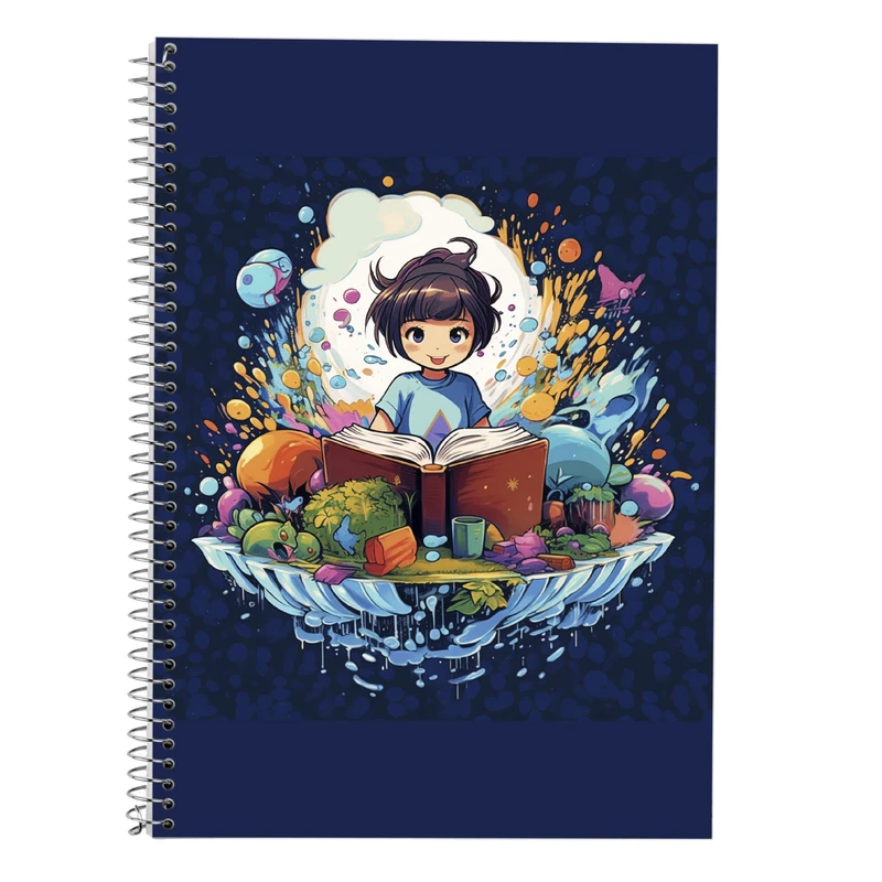 دفتر زبان 50 برگ مدوپد مدل سه خط طرح Ghibli کد DF2487