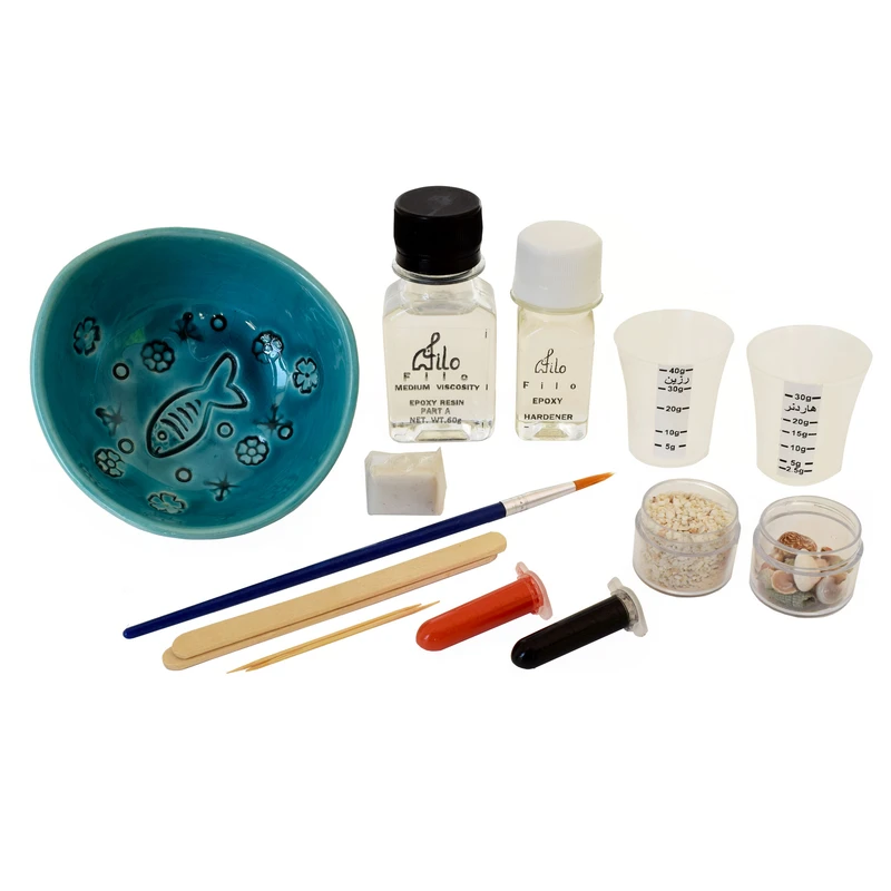 بسته کار با رزین اپوکسی فیلوباکس مدل ماهی سه بعدی مجموعه 15 عددی