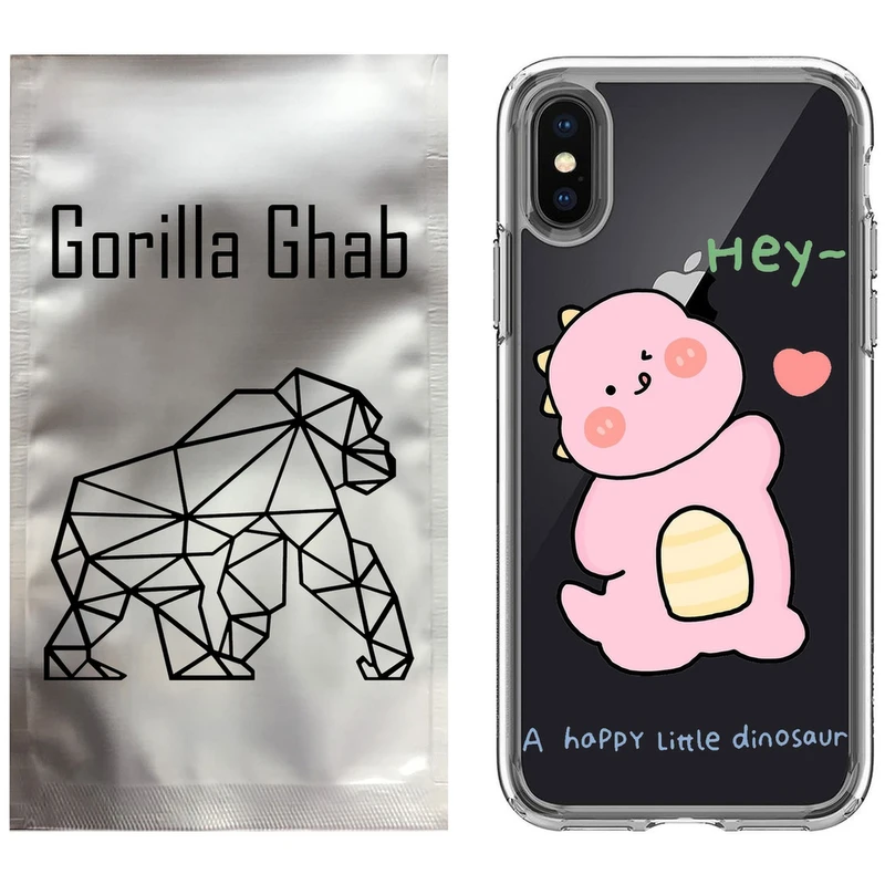 کاور گوریلا قاب مدل CLG کد 26 طرح دایناسور صورتی مناسب برای گوشی موبایل اپل iPhone X / XS