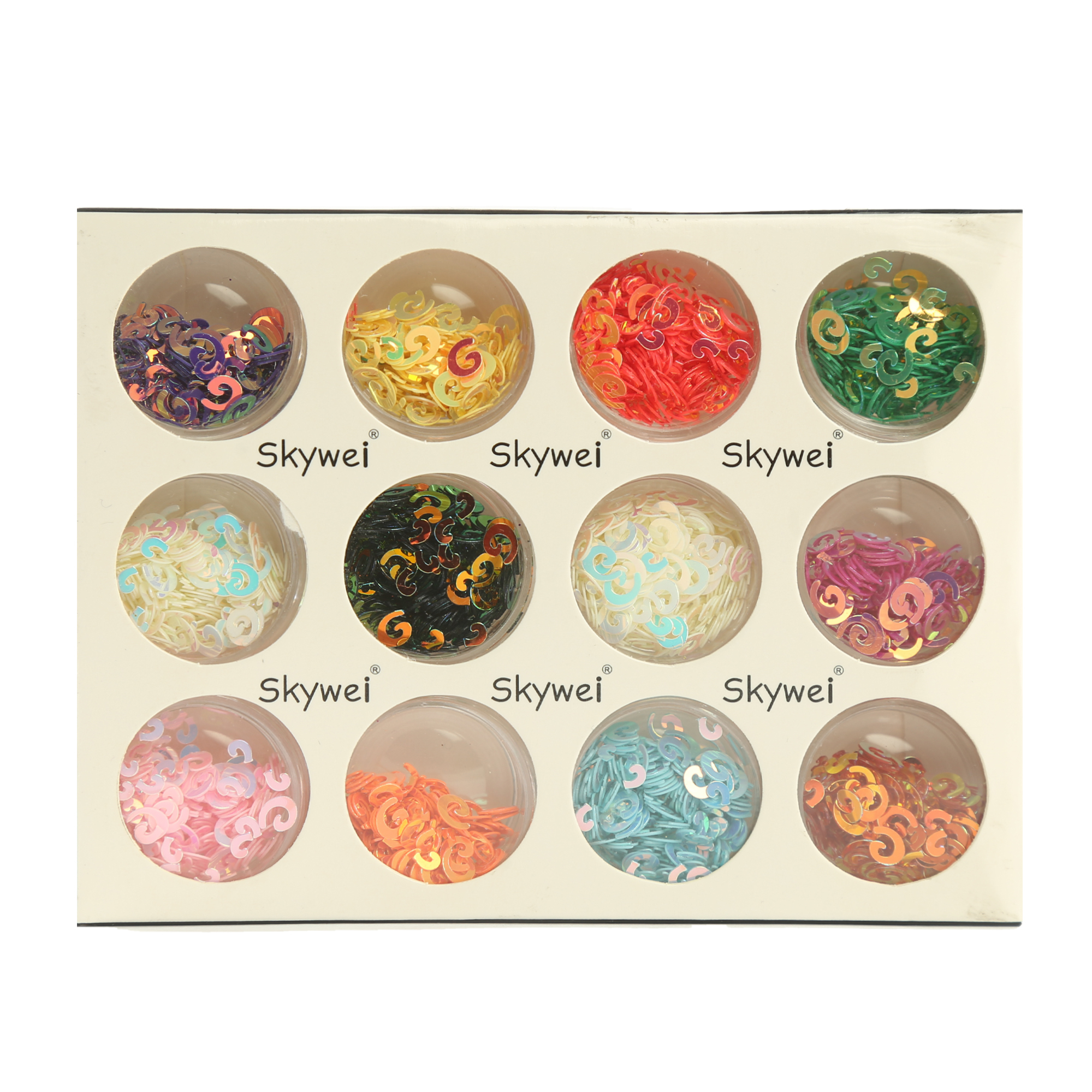 تزیین ناخن اسکای وی مدل SZ44 مجموعه 12 عددی