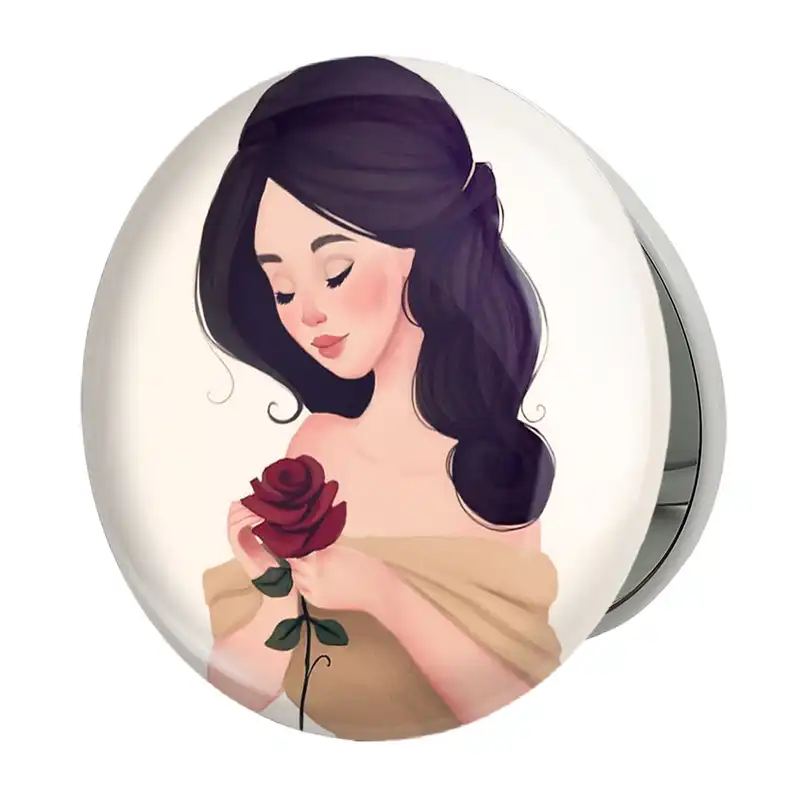 آینه جیبی خندالو طرح دخترونه مدل تاشو کد 1654