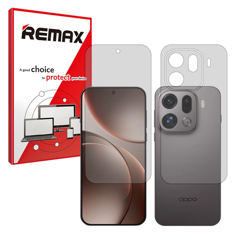 محافظ صفحه نمایش مات ریمکس مدل تمام صفحه مناسب برای گوشی موبایل اوپو Find X9 Pro به همراه محافظ پشت گوشی
