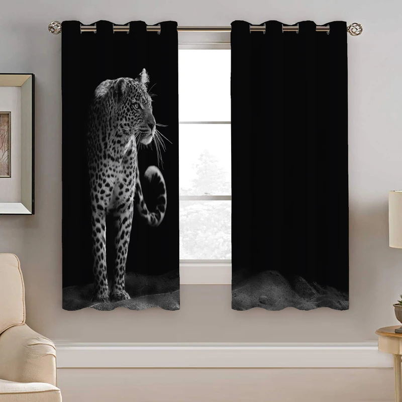 پرده نیروانا طرح پلنگ مدل مخمل کد 5050 سایز 140×200 سانتی متر