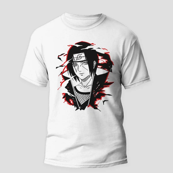 تی شرت آستین کوتاه مردانه مدل انیمه ای ناراتو شخصیت ایتاچی کد anm167