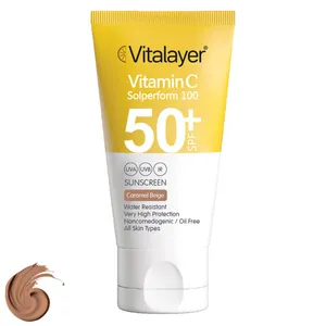 کرم ضد آفتاب رنگی ویتالیر، SPF 50، مدل CB، ‌مناسب انواع پوست‌ با تنالیته متوسط و حجم 40 میلی‌لیتر، ضد آب، مرطوب‌کننده، غیر کومدون‌زا، محافظت‌کننده در برابر اشعه‌های UVA و UVB، ضد پیری،با ماندگاری 3 ساعته