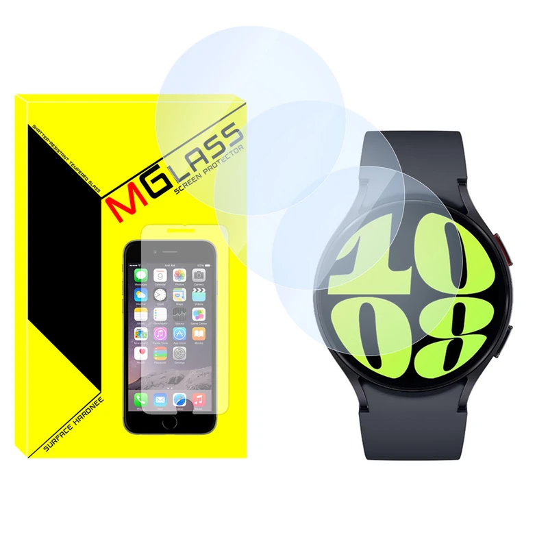 محافظ صفحه نمایش شیشه‌ای ام‌گلس مدل SH-MG مناسب برای ساعت هوشمند سامسونگ Galaxy watch 6 40mm بسته سه عددی